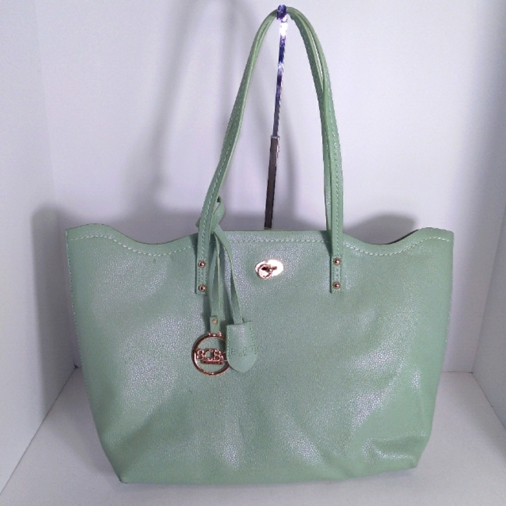 BCBG PARIS Leather Sage Color Tote Bag